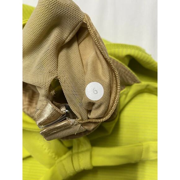 lululemon Scoop Me Up Tank top Tonka Stripe Split Pea Yoga Gym Spin Sz 6 yellow - Picture 12 of 12